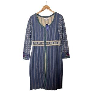 NWT April Cornell Swiss Duster Cardigan Sweater Periwinkle XS